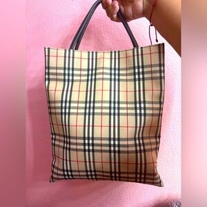 BURBERRY Nova Check Hand Bag Canvas Beige
Auth 79540 Tote